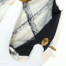 CHANEL Matelasse Chain Backpack Wool Tweed Ivory Gold CC Auth 181919SM-22