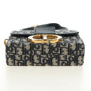 Christian Dior Trotter Canvas Oblique 30 Montaigne Bag Navy Gold Auth 181920M-10