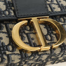 Christian Dior Trotter Canvas Oblique 30 Montaigne Bag Navy Gold Auth 181920M-15