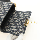 Christian Dior Trotter Canvas Oblique 30 Montaigne Bag Navy Gold Auth 181920M-16