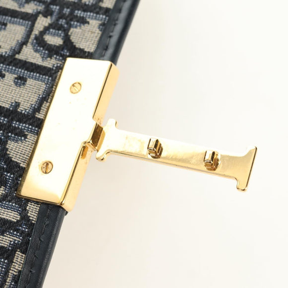 Christian Dior Trotter Canvas Oblique 30 Montaigne Bag Navy Gold Auth 181920M
