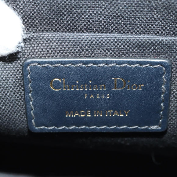 Christian Dior Trotter Canvas Oblique 30 Montaigne Bag Navy Gold Auth 181920M