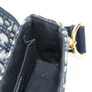 Christian Dior Trotter Canvas Oblique 30 Montaigne Bag Navy Gold Auth 181920M-21