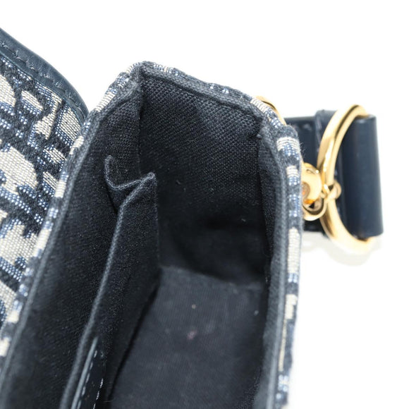 Christian Dior Trotter Canvas Oblique 30 Montaigne Bag Navy Gold Auth 181920M