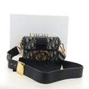 Christian Dior Trotter Canvas Oblique 30 Montaigne Bag Navy Gold Auth 181920M-26