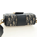 Christian Dior Trotter Canvas Oblique 30 Montaigne Bag Navy Gold Auth 181920M-6