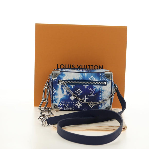 LOUIS VUITTON Monogram Bandana Mini Soft Trunk Bag Blue M20557 LV Auth 181921SM