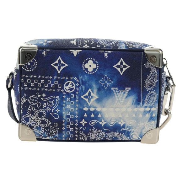 LOUIS VUITTON Monogram Bandana Mini Soft Trunk Bag Blue M20557 LV Auth 181921SM