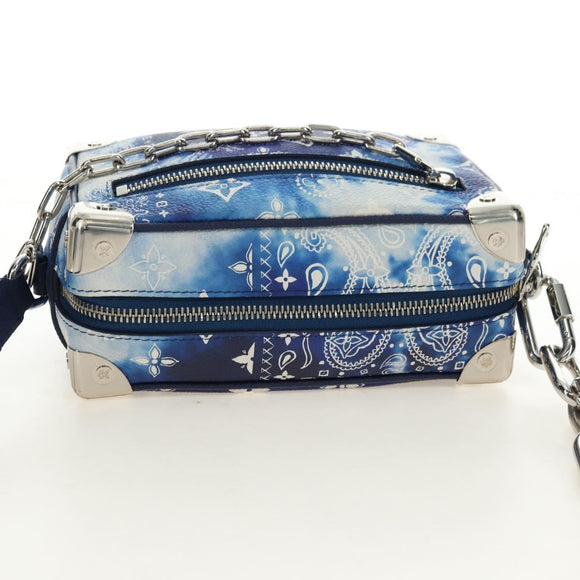 LOUIS VUITTON Monogram Bandana Mini Soft Trunk Bag Blue M20557 LV Auth 181921SM