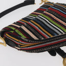Christian Dior Saddle bag Hand Bag Beads Multicolor Gold Auth 181922SM-12