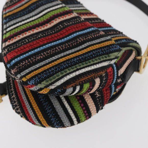 Christian Dior Saddle bag Hand Bag Beads Multicolor Gold Auth 181922SM