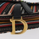 Christian Dior Saddle bag Hand Bag Beads Multicolor Gold Auth 181922SM-15