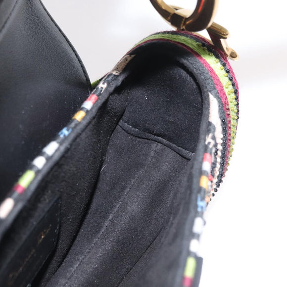 Christian Dior Saddle bag Hand Bag Beads Multicolor Gold Auth 181922SM