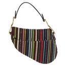 Christian Dior Saddle bag Hand Bag Beads Multicolor Gold Auth 181922SM-3