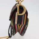 Christian Dior Saddle bag Hand Bag Beads Multicolor Gold Auth 181922SM-4