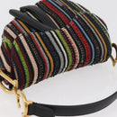 Christian Dior Saddle bag Hand Bag Beads Multicolor Gold Auth 181922SM-6