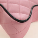CHANEL Star Matelasse Chain Shoulder Bag Satin Pink CC Auth 181923SM-9