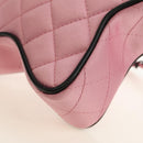 CHANEL Star Matelasse Chain Shoulder Bag Satin Pink CC Auth 181923SM-16