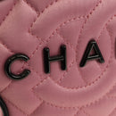 CHANEL Star Matelasse Chain Shoulder Bag Satin Pink CC Auth 181923SM-17