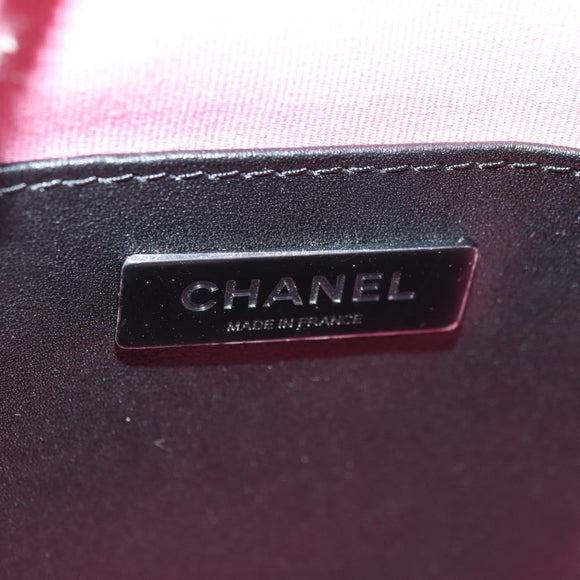 CHANEL Star Matelasse Chain Shoulder Bag Satin Pink CC Auth 181923SM