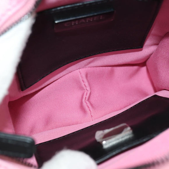 CHANEL Star Matelasse Chain Shoulder Bag Satin Pink CC Auth 181923SM
