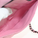 CHANEL Star Matelasse Chain Shoulder Bag Satin Pink CC Auth 181923SM-23