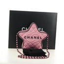 CHANEL Star Matelasse Chain Shoulder Bag Satin Pink CC Auth 181923SM-12