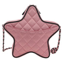 CHANEL Star Matelasse Chain Shoulder Bag Satin Pink CC Auth 181923SM-2