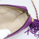 CHANEL Matelasse Chain Shoulder Bag Lamb Skin Purple Gold CC Auth 181924SM-20