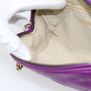 CHANEL Matelasse Chain Shoulder Bag Lamb Skin Purple Gold CC Auth 181924SM-21
