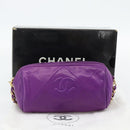 CHANEL Matelasse Chain Shoulder Bag Lamb Skin Purple Gold CC Auth 181924SM-12