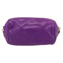 CHANEL Matelasse Chain Shoulder Bag Lamb Skin Purple Gold CC Auth 181924SM-2