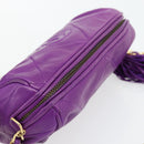 CHANEL Matelasse Chain Shoulder Bag Lamb Skin Purple Gold CC Auth 181924SM-6