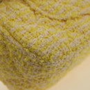 CHANEL Matelasse Chain Shoulder Bag Wool Tweed Yellow Gold CC Auth 181926SM-16
