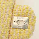 CHANEL Matelasse Chain Shoulder Bag Wool Tweed Yellow Gold CC Auth 181926SM-20