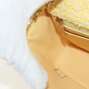 CHANEL Matelasse Chain Shoulder Bag Wool Tweed Yellow Gold CC Auth 181926SM-23