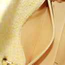 CHANEL Matelasse Chain Shoulder Bag Wool Tweed Yellow Gold CC Auth 181926SM-25