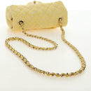 CHANEL Matelasse Chain Shoulder Bag Wool Tweed Yellow Gold CC Auth 181926SM-7