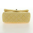 CHANEL Matelasse Chain Shoulder Bag Wool Tweed Yellow Gold CC Auth 181926SM-5