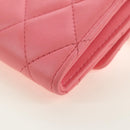 CHANEL Matelasse Chain Wallet Coco Ball Bag Lamb Skin Pink Gold CC Auth 181927M-17