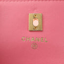 CHANEL Matelasse Chain Wallet Coco Ball Bag Lamb Skin Pink Gold CC Auth 181927M-20