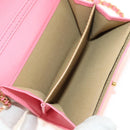 CHANEL Matelasse Chain Wallet Coco Ball Bag Lamb Skin Pink Gold CC Auth 181927M-10