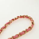 CHANEL Matelasse Chain Wallet Coco Ball Bag Lamb Skin Pink Gold CC Auth 181927M-8