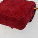 CHANEL Matelasse Chain Shoulder Bag Velor Red Gold CC Auth 181928-12