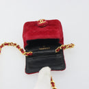 CHANEL Matelasse Chain Shoulder Bag Velor Red Gold CC Auth 181928-16