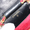 CHANEL Matelasse Chain Shoulder Bag Velor Red Gold CC Auth 181928-18