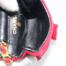 CHANEL Matelasse Chain Shoulder Bag Velor Red Gold CC Auth 181928-19
