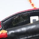 CHANEL Matelasse Chain Shoulder Bag Velor Red Gold CC Auth 181928-23