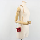 CHANEL Matelasse Chain Shoulder Bag Velor Red Gold CC Auth 181928-24
