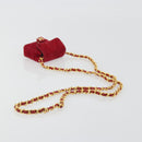 CHANEL Matelasse Chain Shoulder Bag Velor Red Gold CC Auth 181928-7
